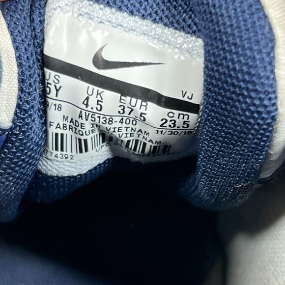 Nike Air Max 95 Midnight Navy Laser Orange Youth Running Shoes Size 5Y 2018 - Picture 9 of 10